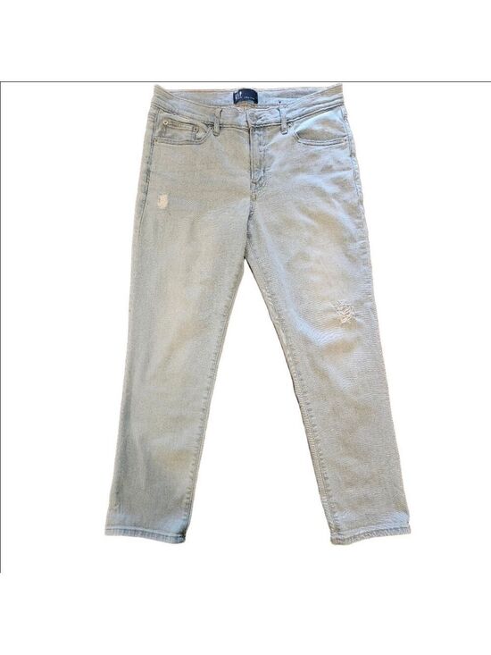 GAP Denim - GAP WOMEN'S GIRLFRIEND MID-RISE LIGHT WASH DISTRESSED DENIM JEANS SIZE 29